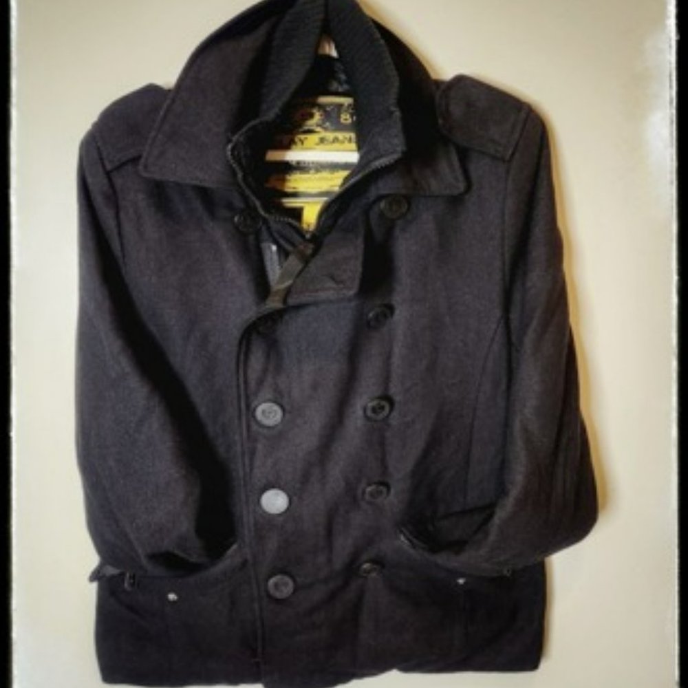 Relay Double Breasted Short Technical Jacket (Black, Medium)